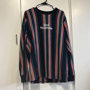 Huf worldwide long sleeve extra large striped shirt.